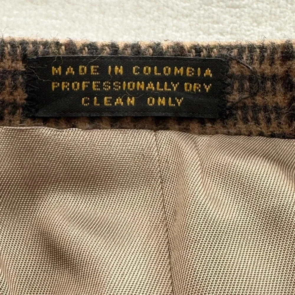 CRICKETEER Vintage Wool Camel Hair Blazer Sport Coat Brown Plaid Ivy Classic 46L